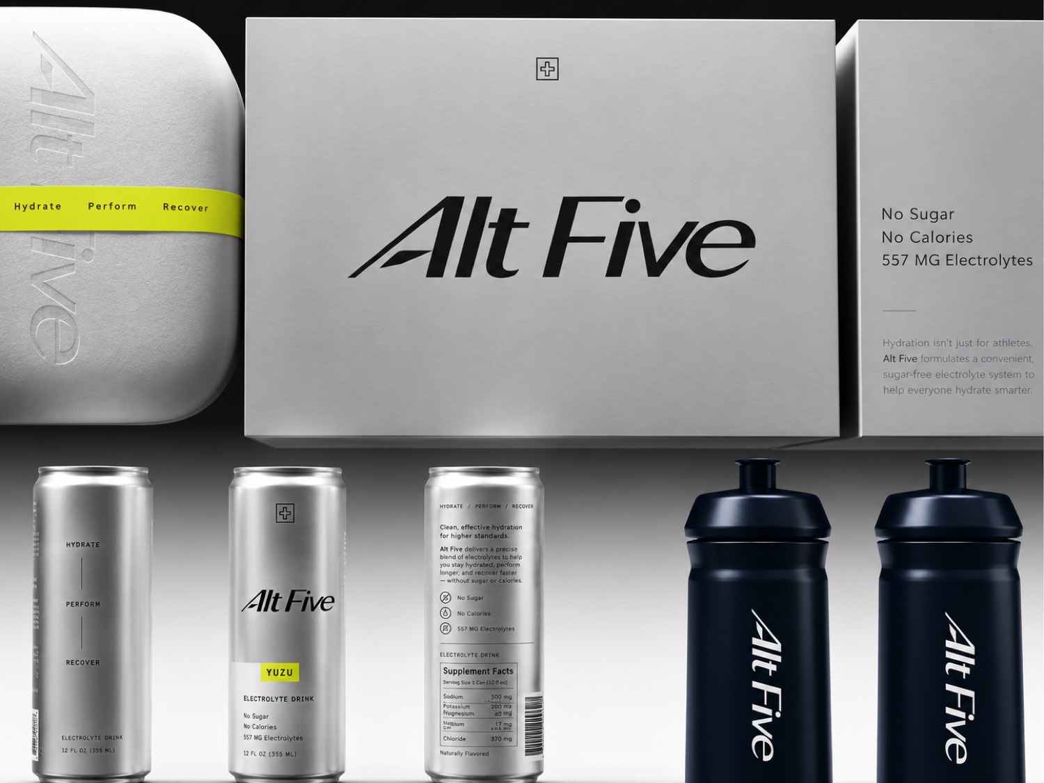 The Alt Five wordmark above the product range