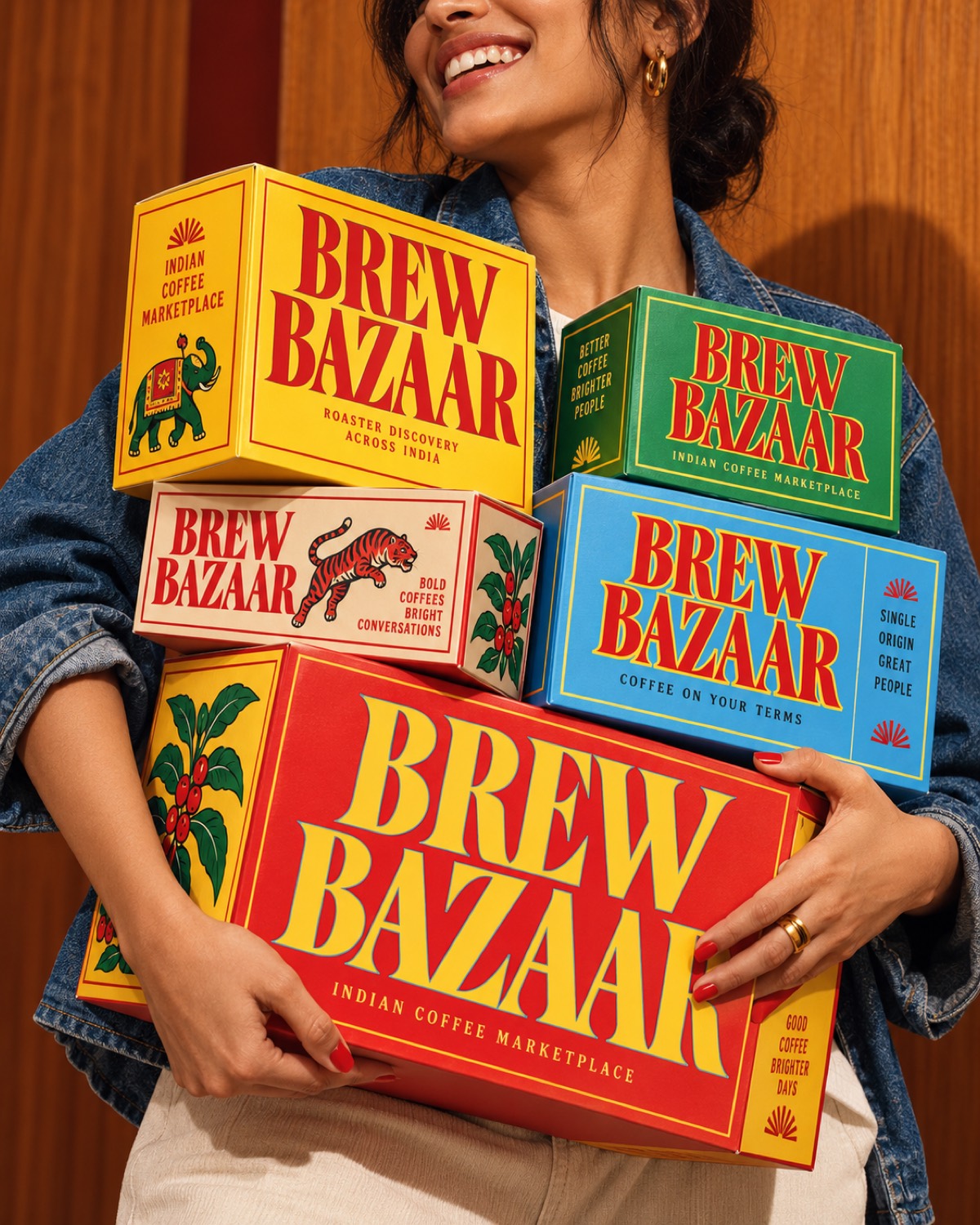 A Brew Bazaar coffee box, portrait