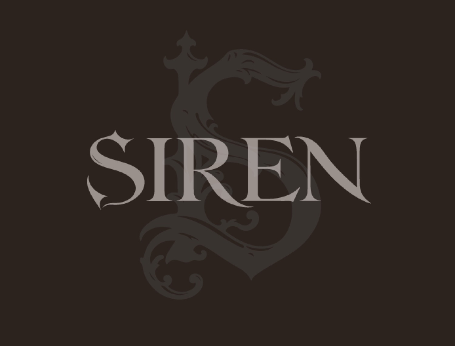 The Siren wordmark cut into stone